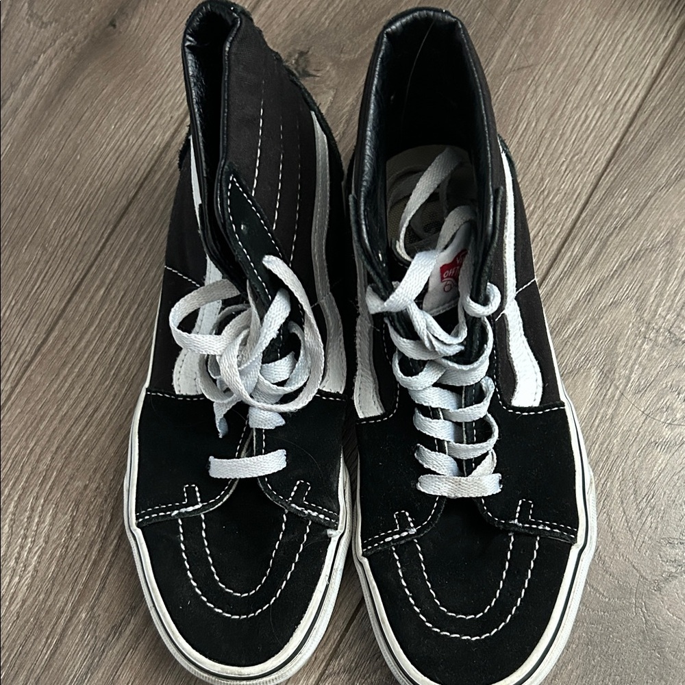 Vans Black and White High-Top Sneakers